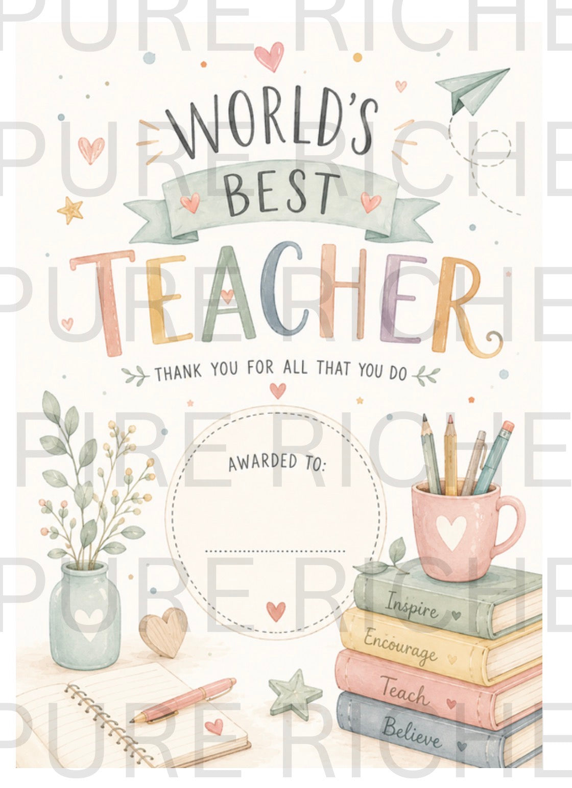 Worlds Best Teacher Print