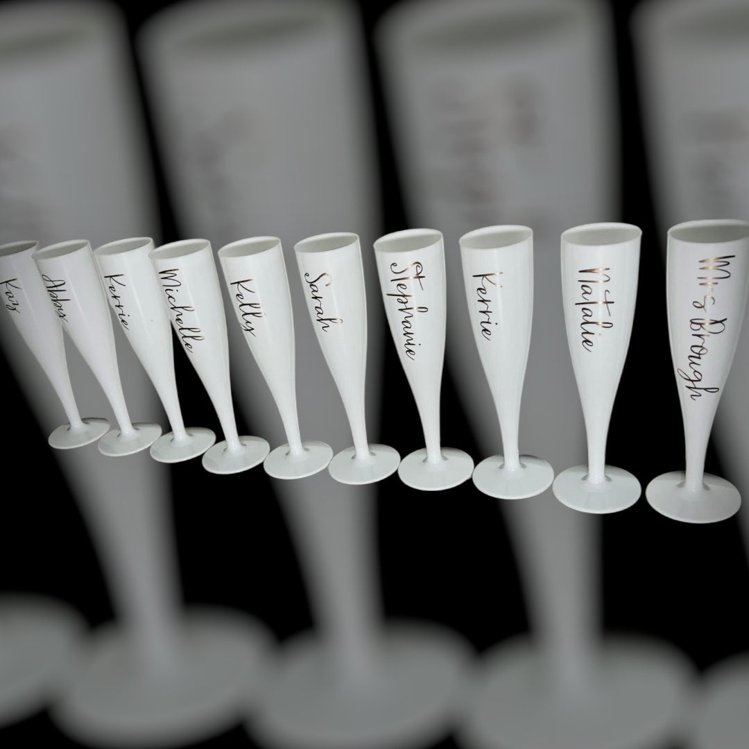 Personalised Plastic Flute Glasses