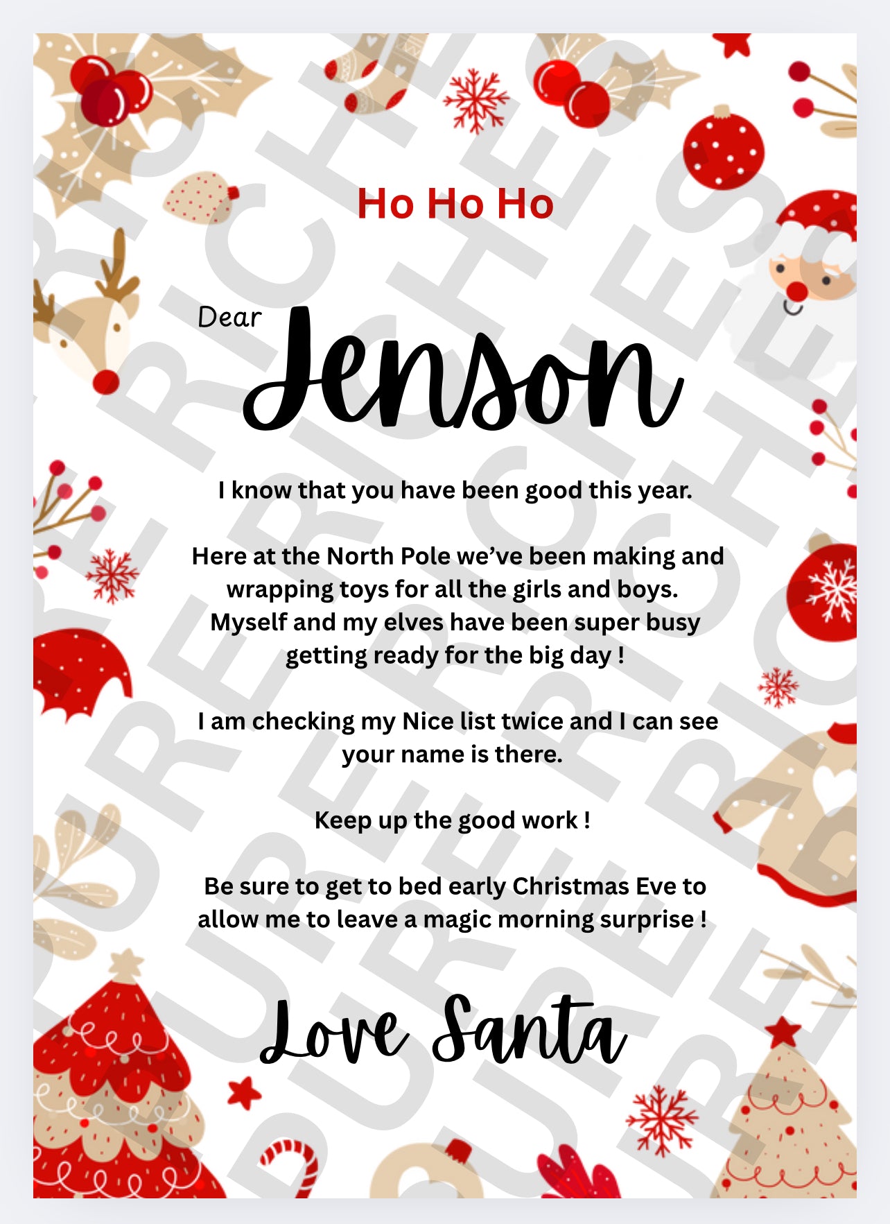 Personalised Letter From Santa
