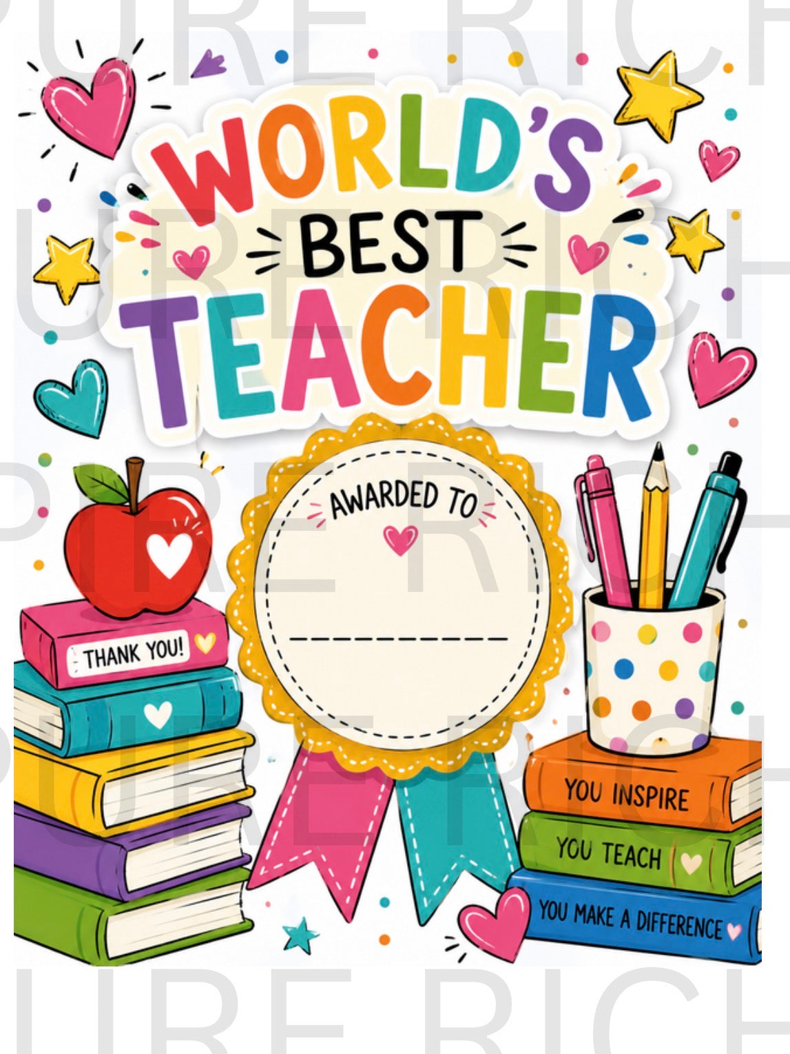 Worlds Best Teacher Print