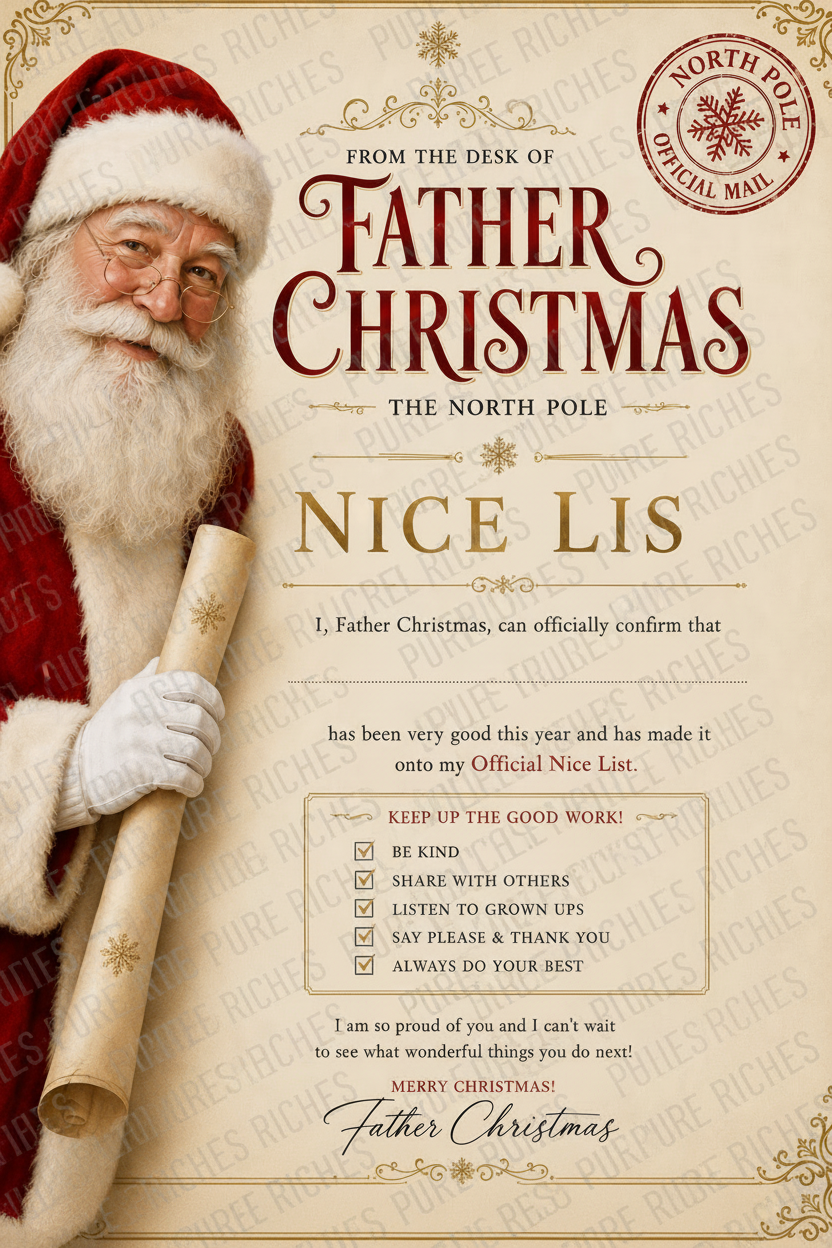 Father Christmas Personalised Nice List