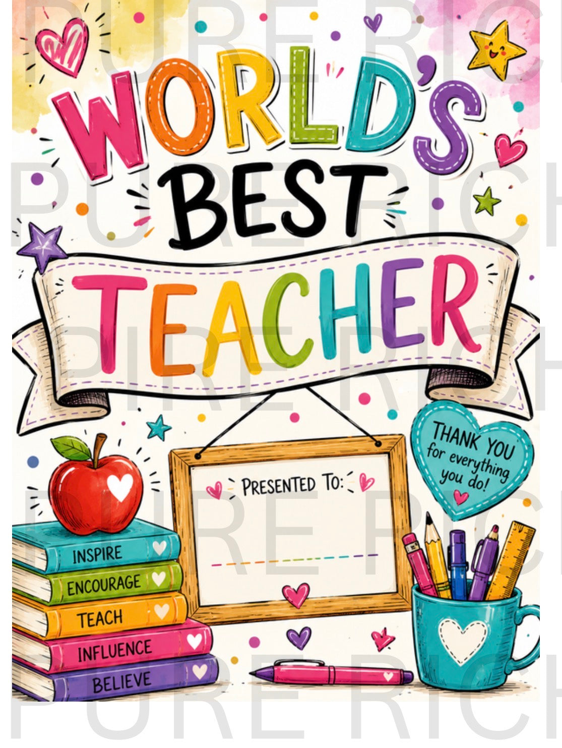 Worlds Best Teacher Print