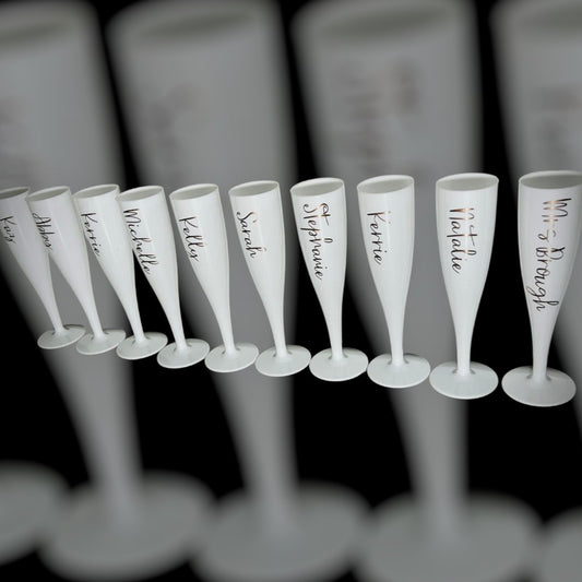 Personalised Plastic Flute Glasses